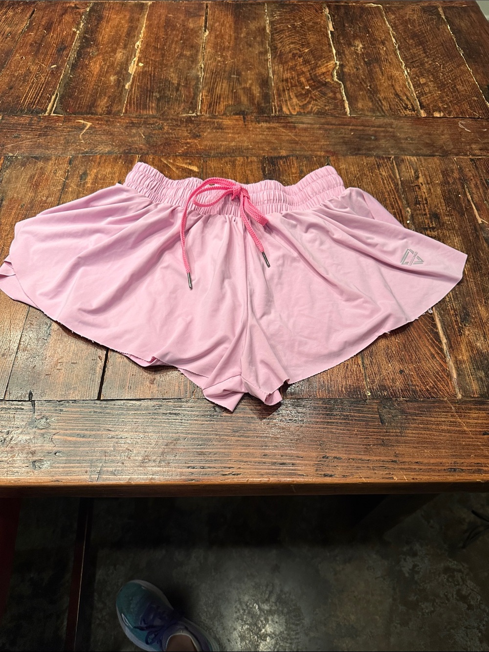 Light Pink Luogongzi Women's Athletic Shorts with Drawstring Waist-Size Medium